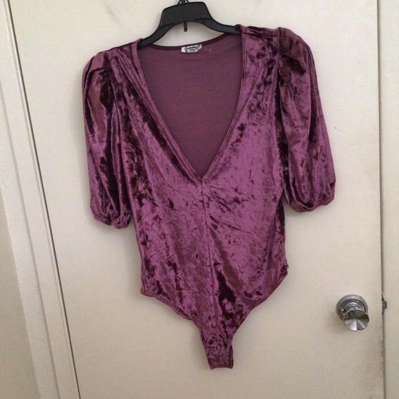 Free People Don't You Wish Velvet Bodysuit - Picture 2 of 4